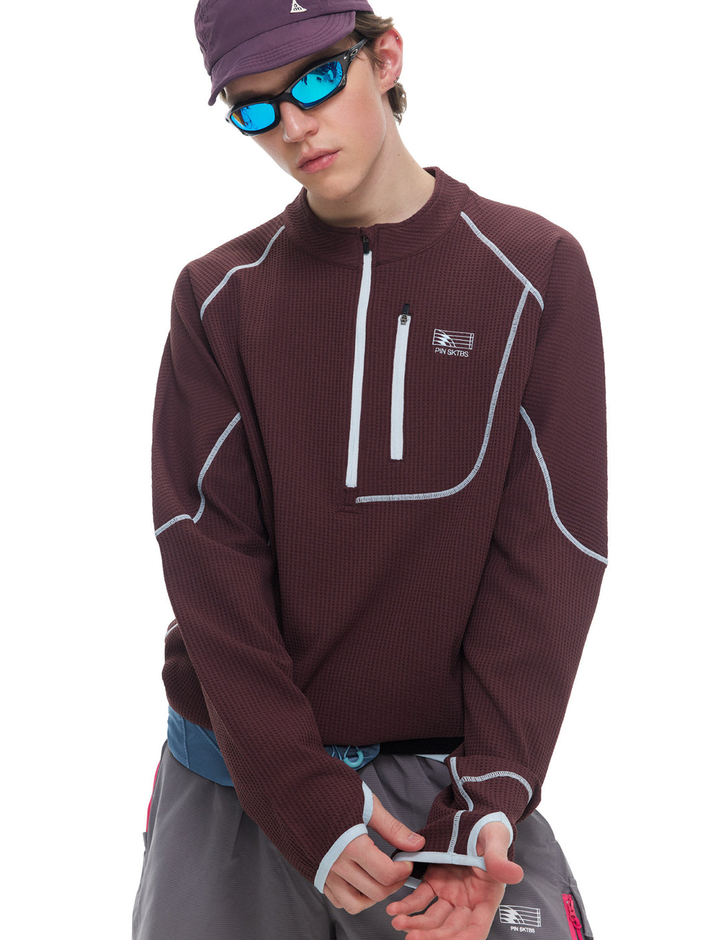 ワッフル ハーフジップロングスリーブ – MB111