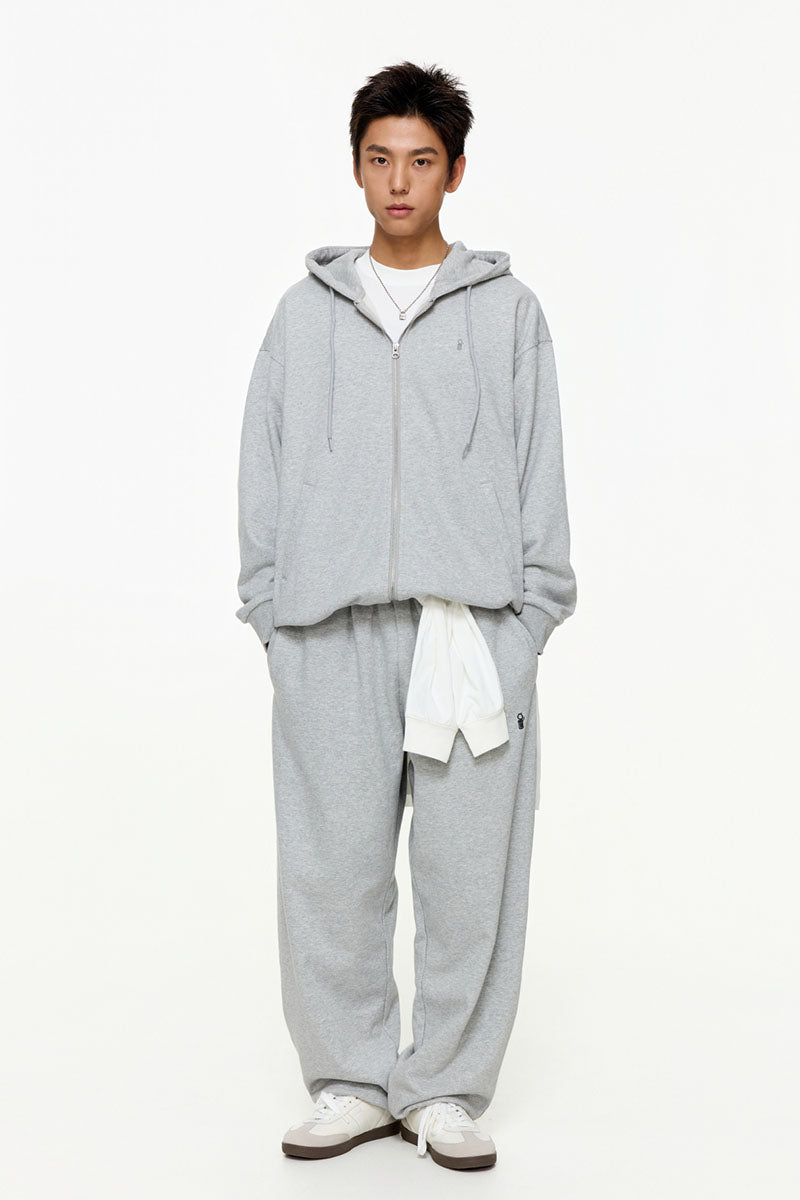 フラワー刺繍コットンジップフーディーPS13