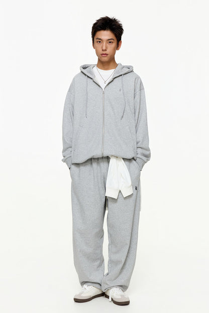 フラワー刺繍コットンジップフーディーPS13