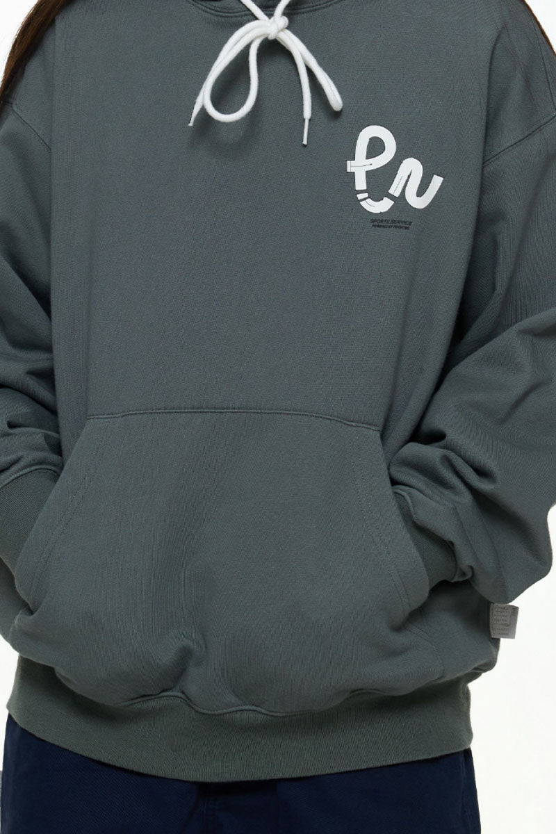 後ろプリントデザインフード付きスウェットPS15